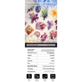 JIANWU Dream Among Flower Series Vintage Tranh Hoa Vật Liệu Phong Cảnh Cắt Dán PET Sáng Tạo DIY Tạp Chí Văn Phòng Phẩm