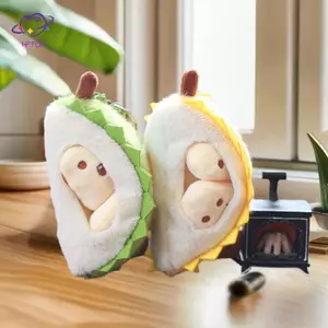 HFTOY 1Pc Trái Cây Dễ Thương sầu Riêng Mặt Dây Chuyền Đồ Chơi Sang Trọng Schoolbag Mặt Dây Chuyền Búp Bê Móc Khóa Xe Ô Tô Mặt Dây Chuyền Cặp Đôi Móc Khóa Quà Tặng ~