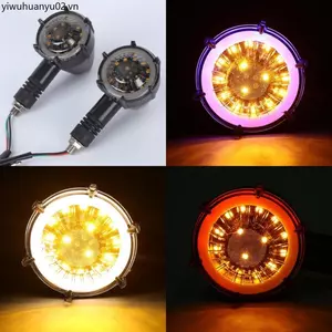 Đèn LED tròn lớn Đèn báo rẽ xe máy Phụ kiện đèn chạy ban ngày Đèn báo rẽ 12V Horizon Tín hiệu rẽ Ba dây Sửa đổi các bộ phận