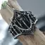 Nhẫn vương miện màu bạc phong cách Gothic, trang sức thời trang cho Halloween