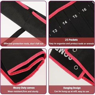 MOON 14 Túi Cờ Lê Vải Cuộn Lên Túi Dụng Cụ Cờ Lê Di Động Túi Sắp Xếp