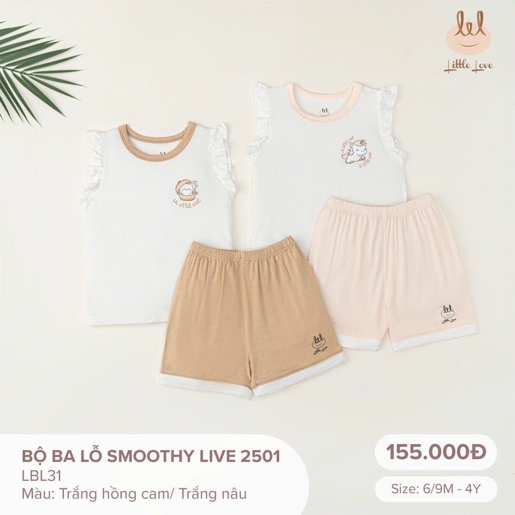 Bộ quần áo ba lỗ vải sợi tre [ Mềm, mỏng, mát có dãn và thấm hút tốt]  dành cho bé  từ 6 tháng - 4 tuổi(LBL31)
