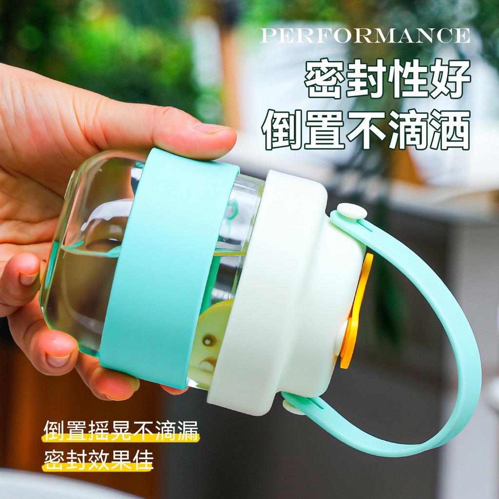 Hàng sẵn có Cốc đi kèm thời trang sáng tạo Tay cầm silicon Cốc cà phê thủy tinh có nắp Cốc đi kèm ô tô 7RGW