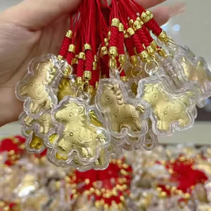 Đa Năng Ngựa Năm Giàu Có Ngựa Mặt Dây Chuyền Móc Khóa Dây Xích Điện Thoại Túi Trang Trí Phụ Kiện