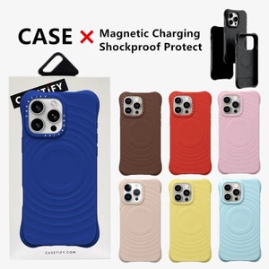 CaseTifg Ripple Case Vỏ Điện Thoại Từ Tính Chất Lượng Cao Cho iPhone 13 14 15 16 17 Pro Max 16Plus Sóng Nhiều Màu Sắc Silicon Matte Chống Vân Tay Chống Sốc