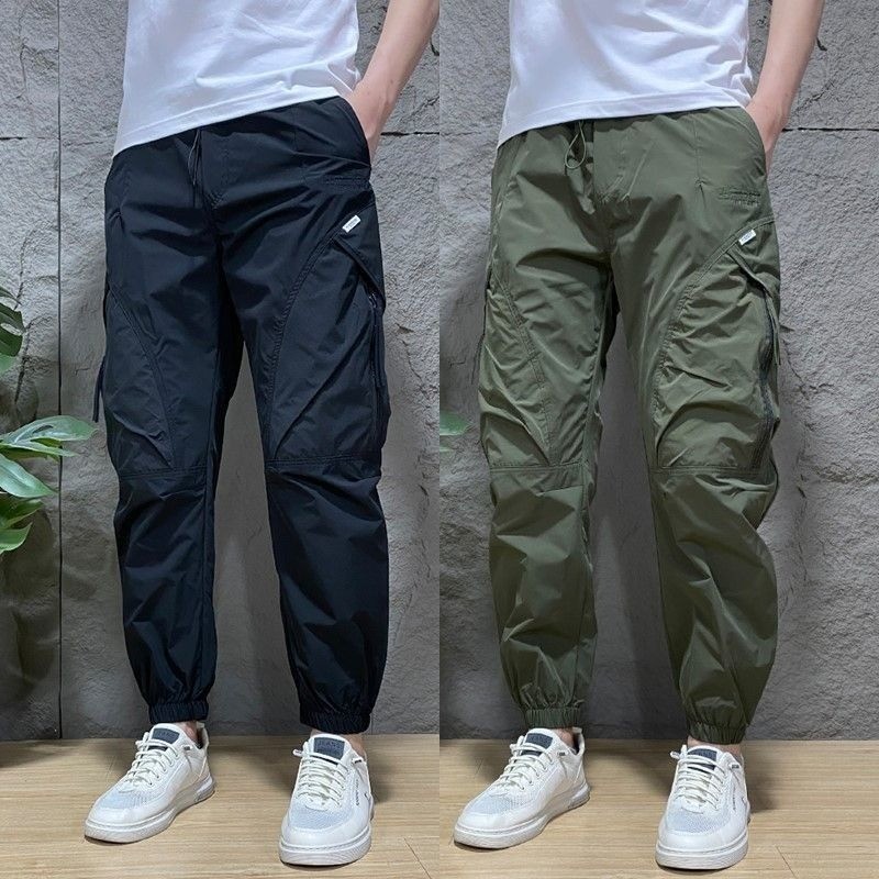 Quần nam phong cách jogger mùa xuân - hè, có dây rút eo tiện lợi
