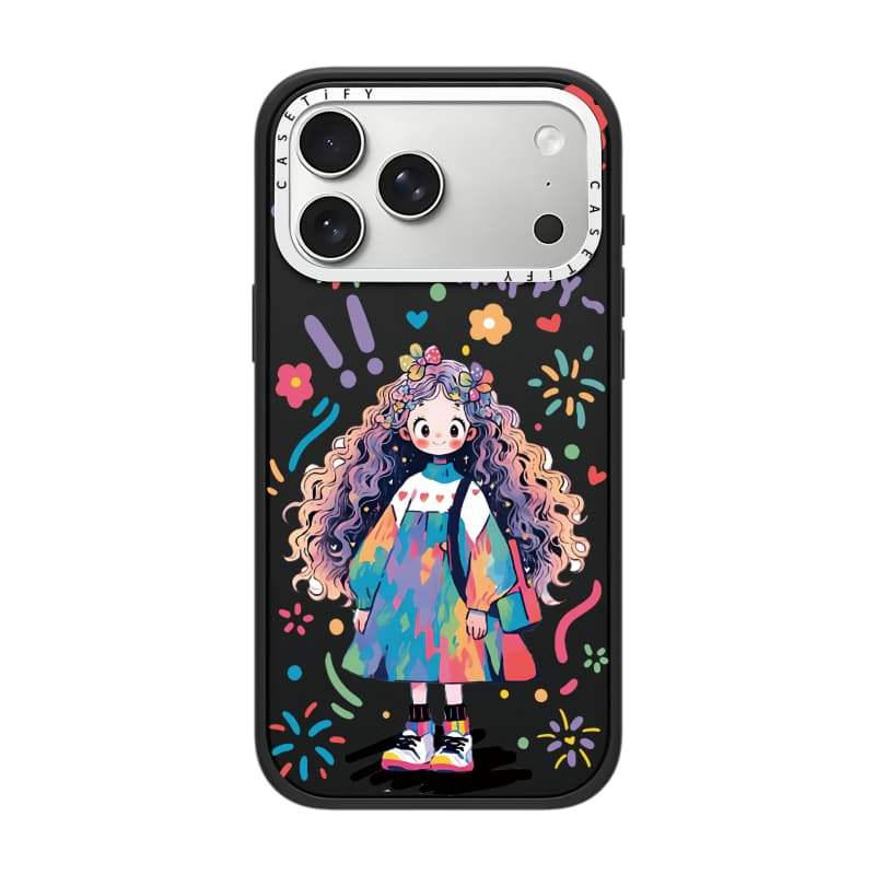 CASECASE X Happy Girl Case White Camera Ring Edition Matte Đen Cứng Hút Từ Tính Tác Động Dành Cho Apple IPhone 13 14 15 16 17 Pro Max Air Plus Có Hộp
