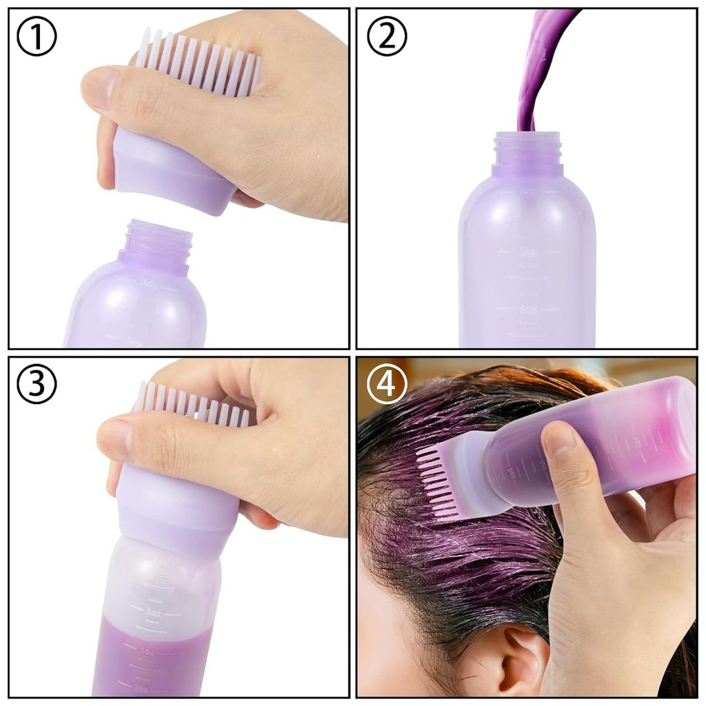 [Bộ 2 Chiếc] Dụng Cụ Nhuộm Tóc, Dụng Cụ Dưỡng Tóc Tại Nhà Tích Hợp Lược Chải Nhuộm Tóc 120ml