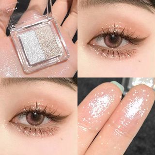 Miễn phí vận chuyển khi vận chuyển ~ Đá Nho Hồng Tím Ba Màu Phấn Mắt Di Động Màu Đất Mờ Ngọc Trai Mịn Flash Màu Đất