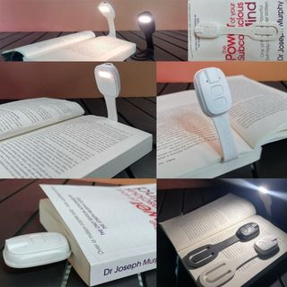 Đèn sách kẹp OUSXA, Đèn đọc sách LED siêu mỏng có thể sạc lại, Chăm sóc mắt với độ sáng có thể điều chỉnh độ sáng Đèn sách Mini 2 trong 1 Du lịch