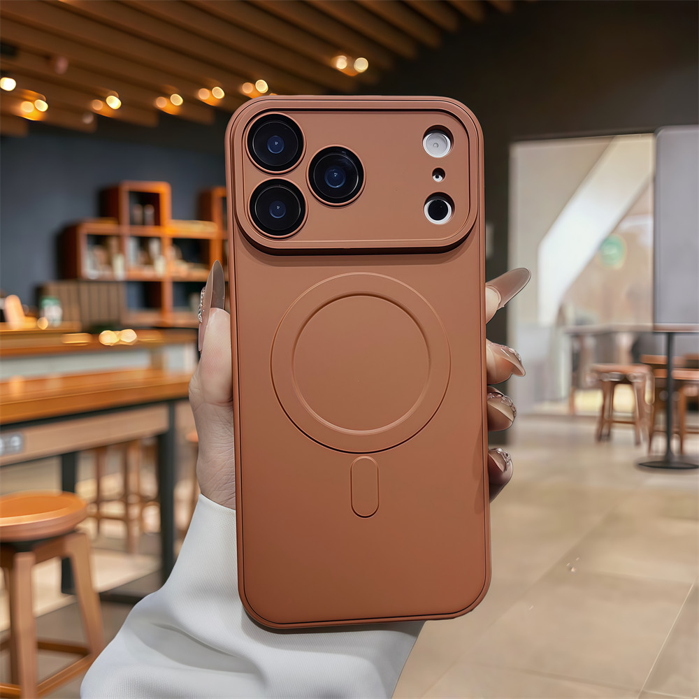 Ốp điện thoại từ tính màu đơn giản cho iPhone 17 Pro Max 11 12 13 14 15 16 pro max Vỏ bảo vệ điện thoại vỏ mềm bảo vệ ống kính chống rơi