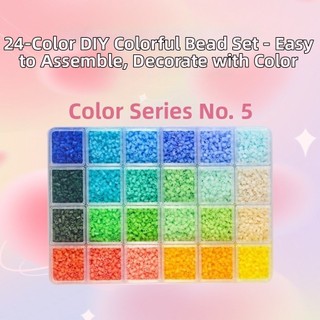 Bộ NOOKSTORY Perler Hama thủ công 2,6mm 24 màu cao cấp, hộp dụng cụ DIY làm câu đố giáo dục