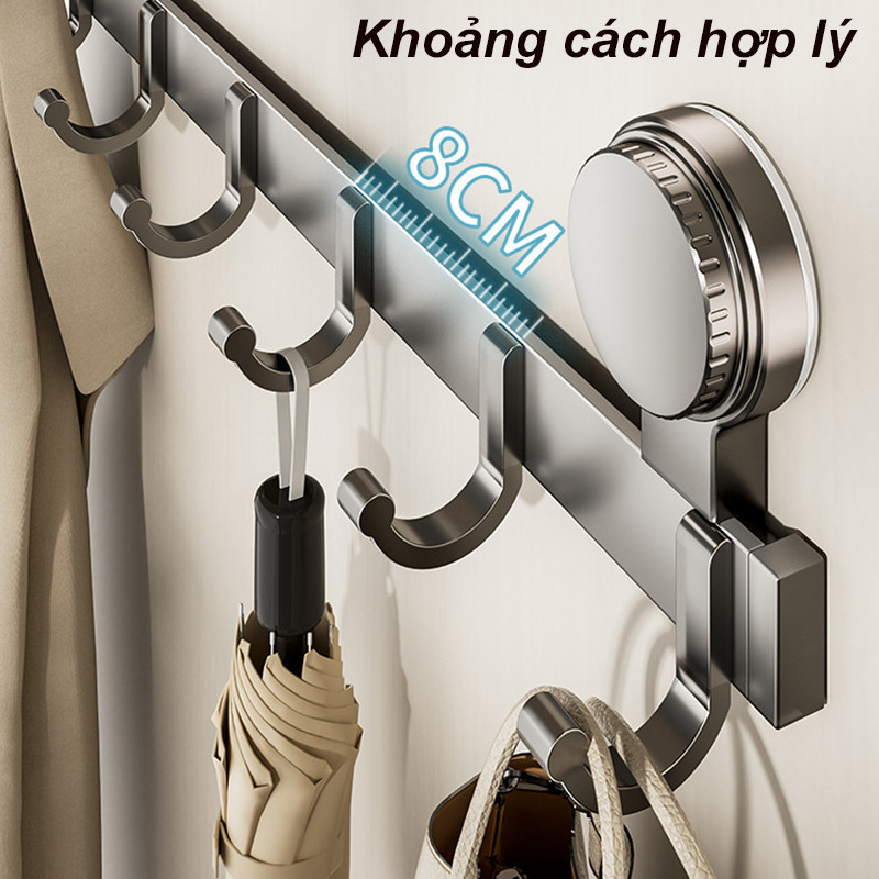Móc Treo Quần Áo Hút Chân Không Đa Năng - Dùng Để Treo Ly, Lắp Sau Cửa, Chống Gỉ & Dễ Dàng Cài Đặt