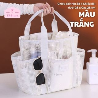 Túi Tote Lưới Đa Năng Cho Hồ Bơi/Bãi Biển - Nhiều Ngăn Ngoài, Nhanh Khô, Thoát Cát/Nước