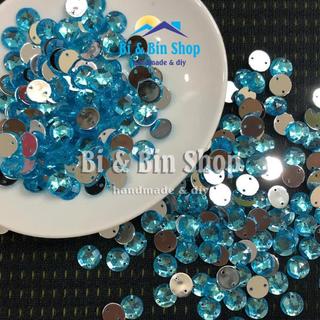 72 Viên Đá Kết Nhựa Tròn 12mm Đính Kết Trang Phục, Làm Phụ Kiện Thời Trang