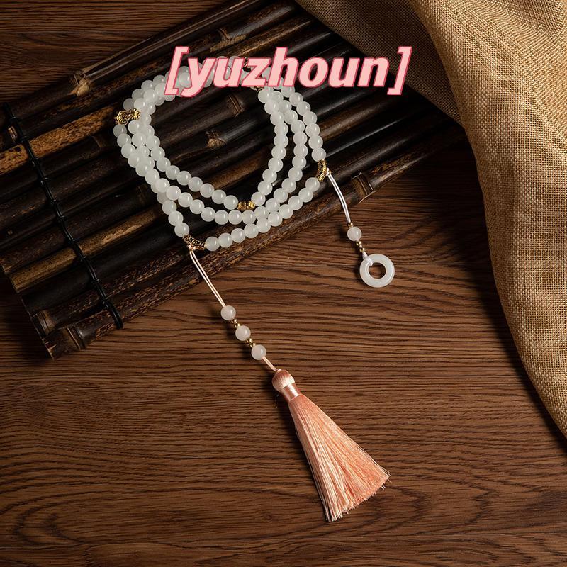 Vòng cổ hạt pha lê xanh phong cách Trung Quốc Phật giáo,ideal làm quà tặng
