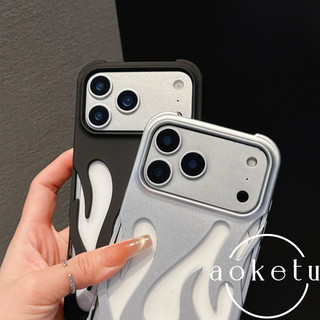 Thích hợp cho vỏ điện thoại iPhone 17 Promxa, ngọn lửa màu cam rỗng tản nhiệt mờ mờ Apple 16 niche 15pro sáng tạo 12 vỏ mềm chống rơi cao cấp 14