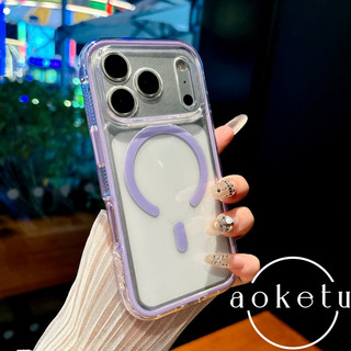 Ốp điện thoại từ tính viền 2 trong 1 đầy màu sắc phù hợp cho iPhone 13 14 15 16 17 Pro max túi khí dày chống rơi trong suốt full cover