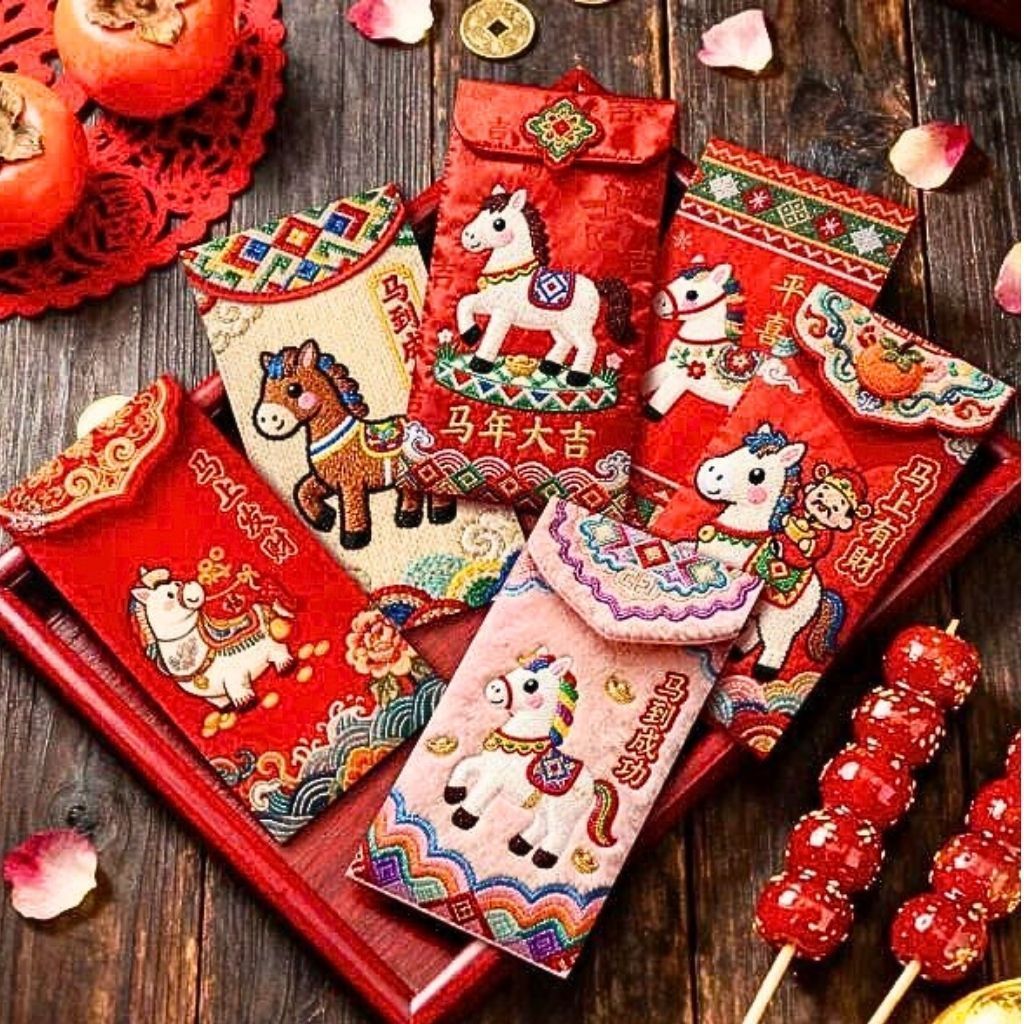 [HỎA TỐC HCM] Set 6 Phong Bao Lì Xì Ngựa May Mắn Sức Khỏe Tài Lộc 2026 Mẫu 4D HCM ANGIHOME