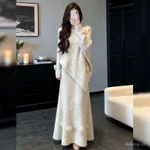 [Miễn phí vận chuyển] Váy dệt kim phong cách Hàn Quốc nhẹ nhàng, phù hợp thu đông, Oversize & Ôm body, Sang trọng cho phụ nữ - 21ND — ảnh 4