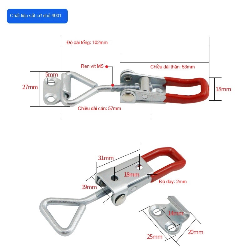 Khóa Sắt mạ kẽm đa năng, điều chỉnh độ dài nhanh，Khóa Kẹp Nhanh，Khóa gài，Khóa móc，THÉP MẠ