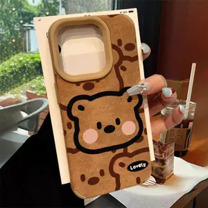 Đường dây gấu áp dụng cho iphone 16/17pro vỏ điện thoại iPhone15 vỏ vỏ 14promax/13 cao cấp 12/11/xs