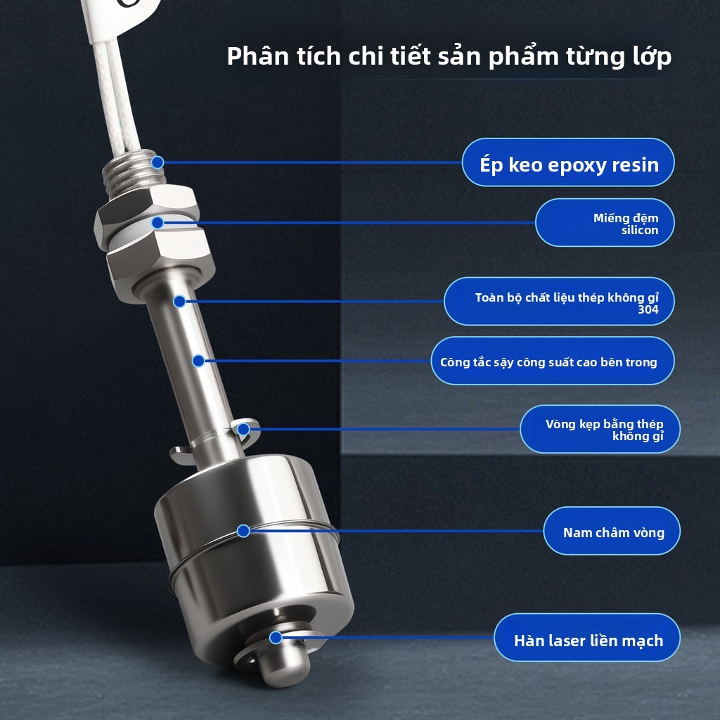 304 Thép Không Gỉ Phao Cấp Chất Lỏng Thoát Nước Công Tắc Phao Nhỏ Đơn Phao Đôi Nước Bộ Điều Khiển Cảm Biến SA2E