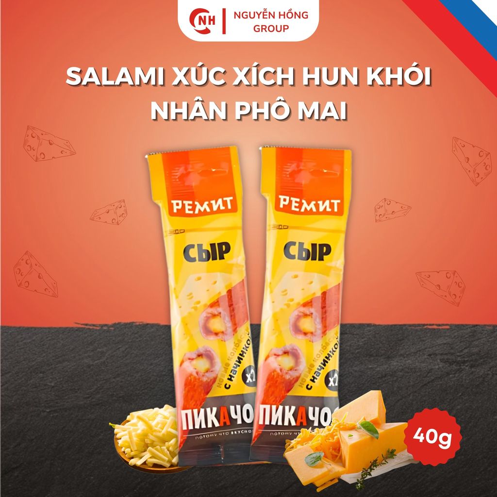 Salami que hun khói Pikachos 40g Remit nhập khẩu Nga