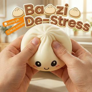 Bánh bao Squishies Bóng căng thẳng Bánh bao Squishy Bóp Đồ chơi phản hồi chậm TPR Fidget Ball với Hộp hấp để chơi trên bàn Quà tặng và vui nhộn hàng ngày