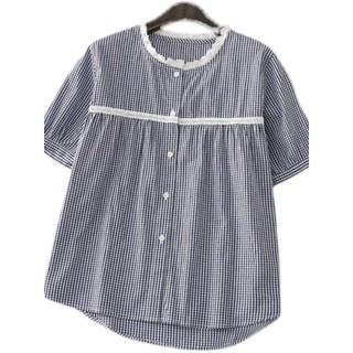 <![CDATA[Áo sơ mi nữ sợi cotton cao cấp, phong cách đại học, cổ tròn tay ngắn]]>