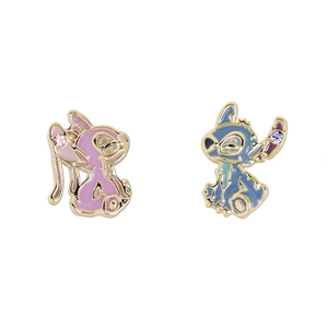 Dầu Nhỏ Giọt Stitch Mandarin Bông Tai Vịt Hoạt Hình Dễ Thương Sáng Tạo Stitch Bông Tai Hợp Kim
