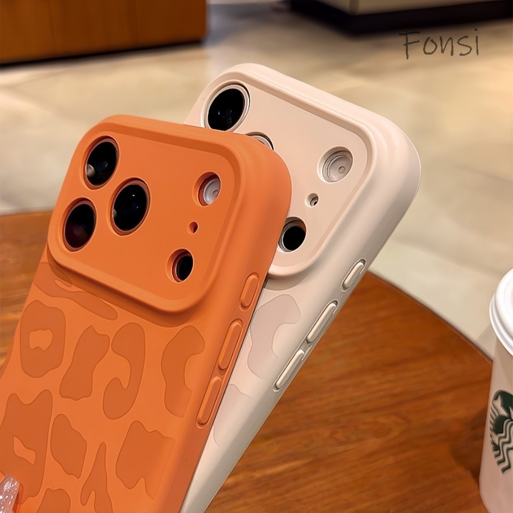 Ốp Silicon Lỏng Da Báo Mới Bảo Vệ Nút Camera Toàn Diện Cho iPhone 17 16 15 14 13 12 Pro Max