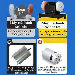 Máy mài 2 đá mini để bàn màu đen có vỏ che, dụng cụ điện cơ,220V, dụng cụ mài, Bền Bỉ Đa Năng AIMVUKES