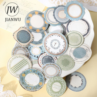 JIANWU Gentle Monologue Series Vintage Ren Hoa Tròn Phong Cảnh Chất Liệu Cắt Dán Memo Pad Sáng Tạo Rác Tạp Chí Văn Phòng Phẩm
