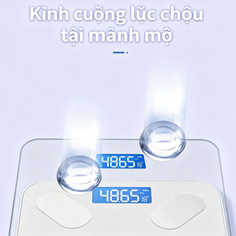 Cân Phân Tích Cơ Thể 4 Điện Cực - Đồng Hành Sức Khỏe Cùng APP, Theo Dõi Mỡ, Nước, BMI Chính Xác