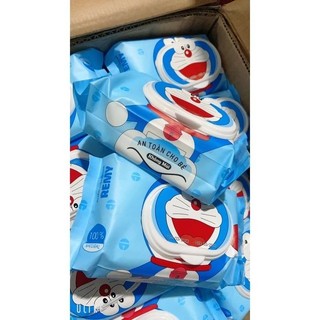 [Thùng 32 Gói] Khăn Giấy Ướt Doraemon Phú Đạt 120 tờ, Không Mùi, An Toàn Cho Da