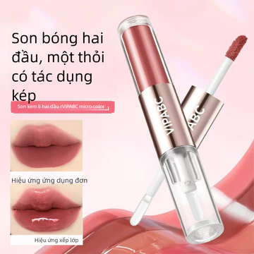 Đôi Đầu Son Bóng Nước Gương Bóng Bóng Tint Hydrating Son Stain Lâu Dài Son Môi Cho Nữ Tự Nhiên Khỏa Thân Môi Trang Điểm