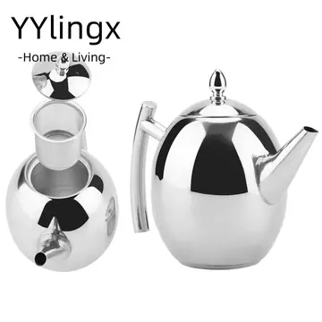 Ấm đun nước bếp cảm ứng khí YYLINGX, có bộ lọc Ấm đun nước ấm trà dày, Ấm đun nước cà phê bằng thép không gỉ 1 / 1.5 / 2L được đánh bóng Hộ gia đình