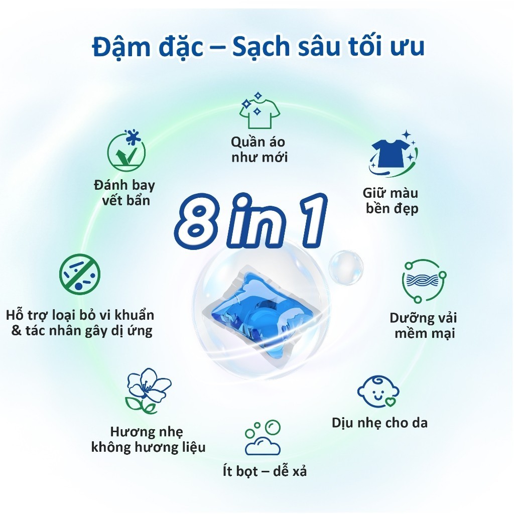 [Combo 3] Túi Viên Giặt Aiwibi  Tiện Lợi (30 viên/túi), Sạch Vượt Trội, Đánh Bay Vết Bẩn - Hương Hoa