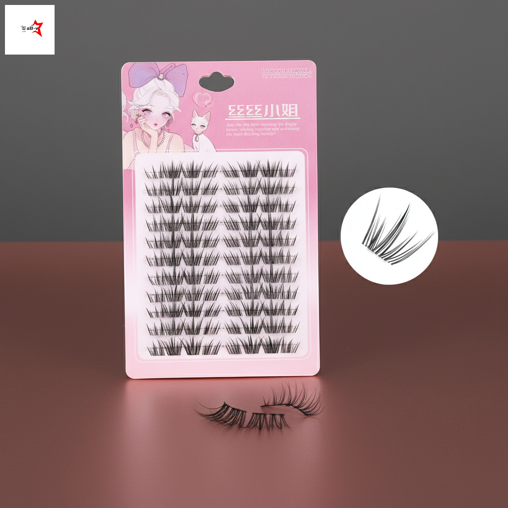 Handmade C Curl Lông Mi Giả Sợi Đen 8-12mm Chiều Dài Hỗn Hợp Tự Nhiên Tìm Tiệc Trang Điểm Hàng Ngày