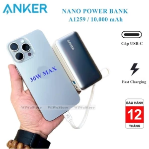 Pin sạc dự phòng ANKER Nano Power Bank A1259 dung lượng 10.000mAh PD 30W siêu nhỏ gọn cho Smartphone 15 Pro Max