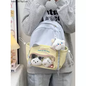 Tai Mèo Nhật Bản Cô Gái Dễ Thương Màu Sắc Tương Phản Mini Ba Lô Nữ Phiên Bản Hàn Quốc Dopamine Ba Lô Nhỏ Học Trung Học Cơ Sở