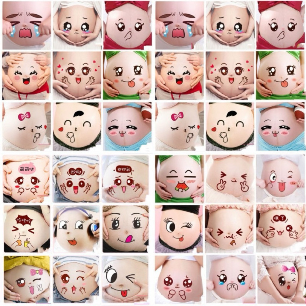 Decal Miếng Dán Bụng Bầu Dễ Thương Chụp Ảnh Lưu Lại Kỷ Niệm Thai Kỳ Sticker Cute DouDou A44