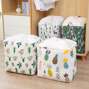Quần Áo Chăn Túi Bảo Quản Quần Áo Bẩn Giỏ Bảo Quản Đồ Chơi Gấp Hộp Bảo Quản Dây Rút Quần Áo Bẩn Giỏ Di Chuyển Túi Đóng Gói OGHO