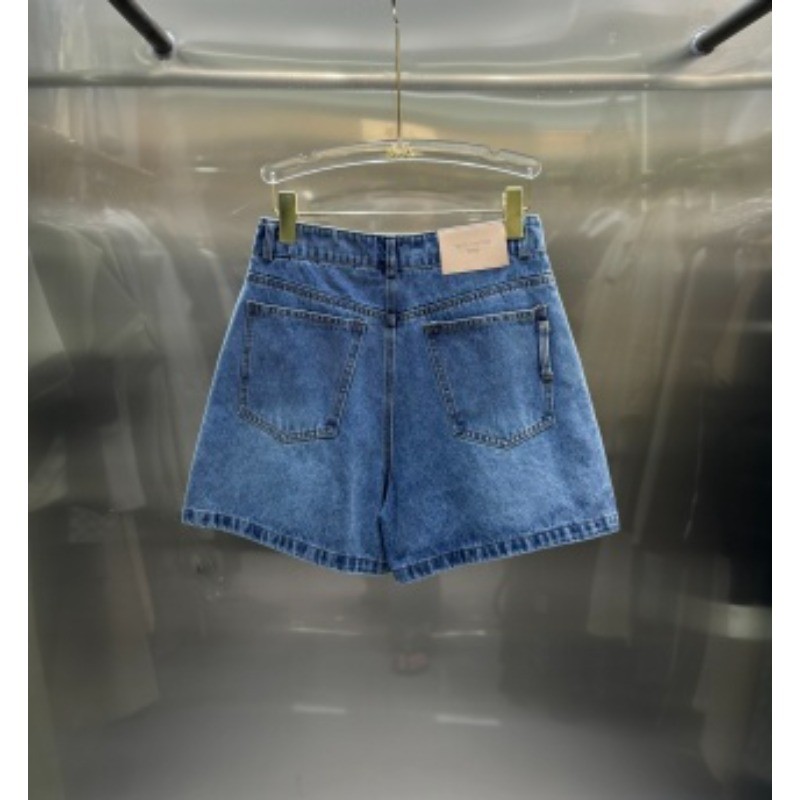 Quần short thêu Denim lưng cao mới dành cho nữ
