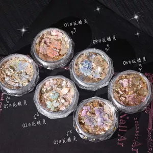 Làm móng tay|Bột Opal hoa khô|Kim sa|Giấc mơ phân cực|Cổ tích đầy màu sắc|Bột thổ cẩm đám mây|Chất liệu Trang trí móng tay