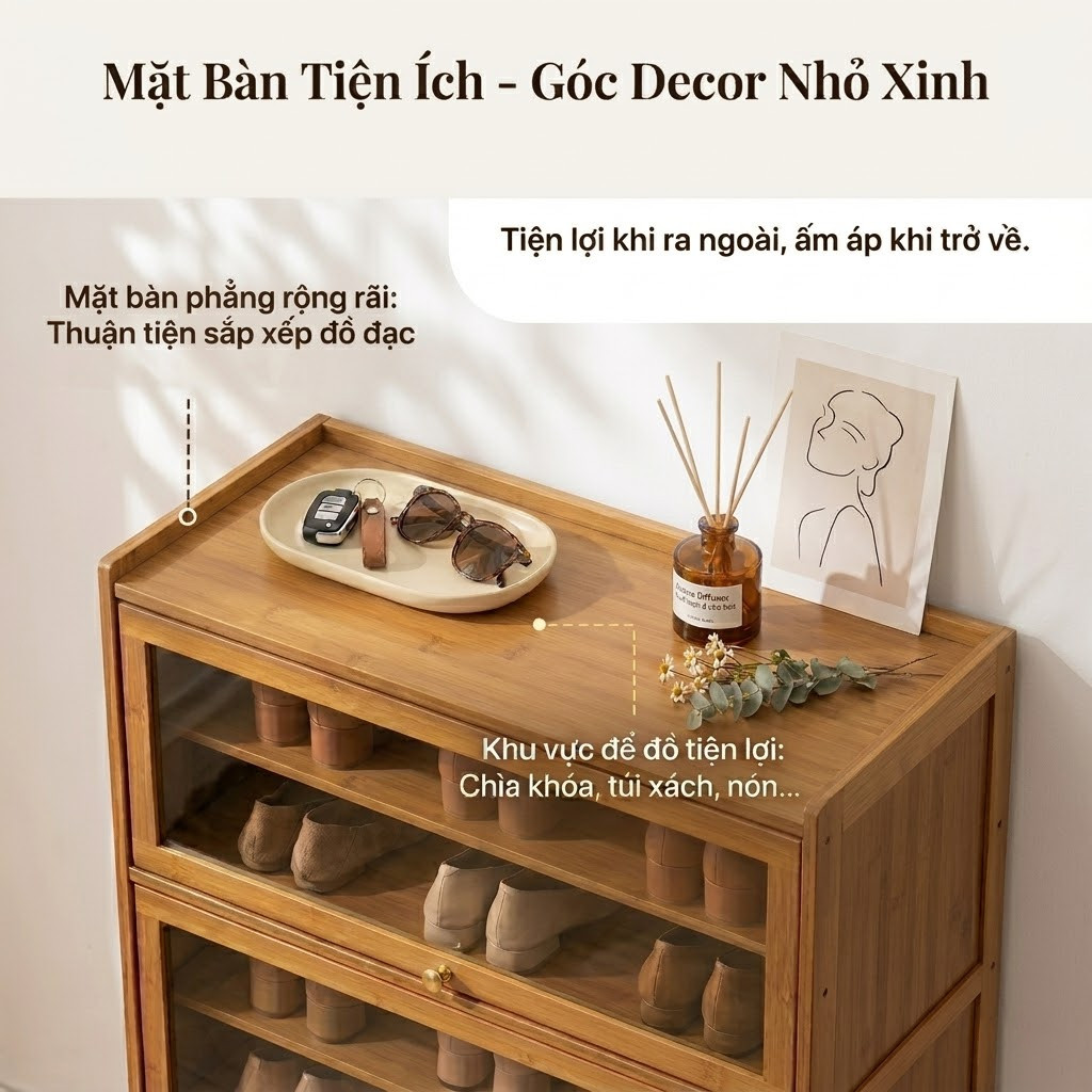 Tủ Giày 6 Ngăn Bằng Acrylic Dung Lượng Lớn Đựng Được Nhiều Giày Cho Cặp Đôi Hoặc Nhóm Bạn Ở Chung