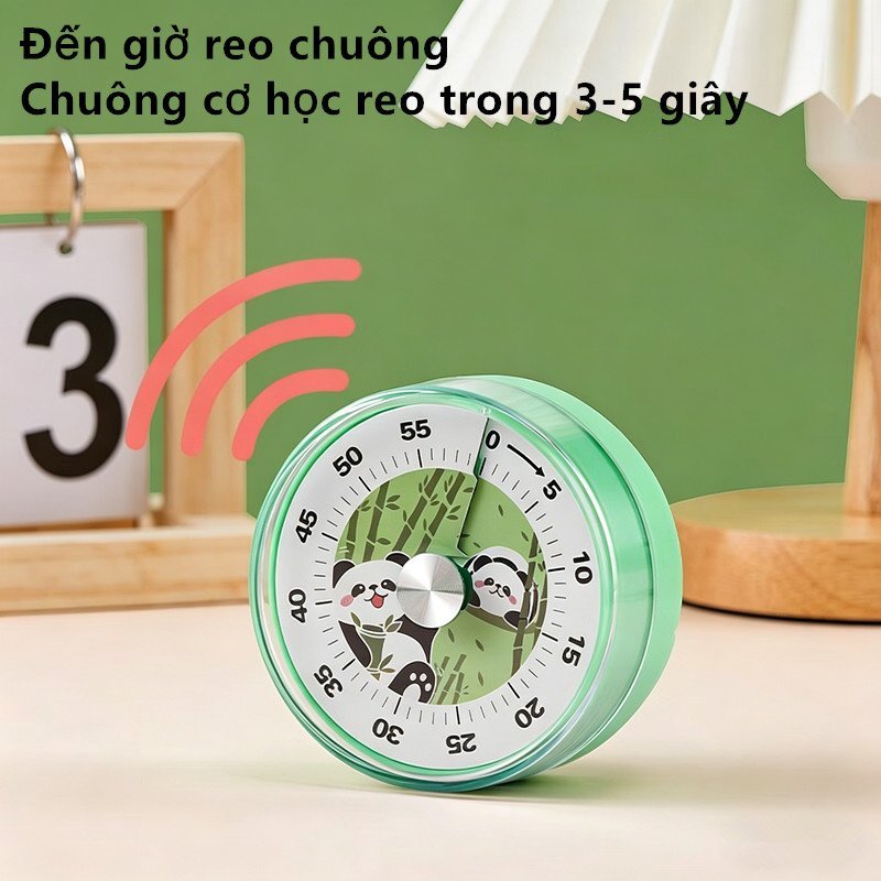 đồng hồ hẹn giờ bấm giờ đếm ngược 60 phút nam châm cơ học im lặng học tập nấu ăn trẻ