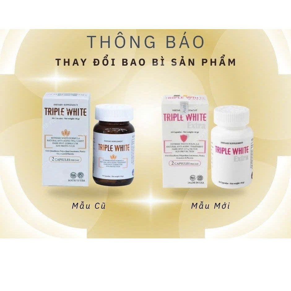 glutathione 1200mg ung Vin Triple White chng nng trng da tr nm 1200 mg - 50 vin (Hng M) Triple White Glutathione 1200mg 
