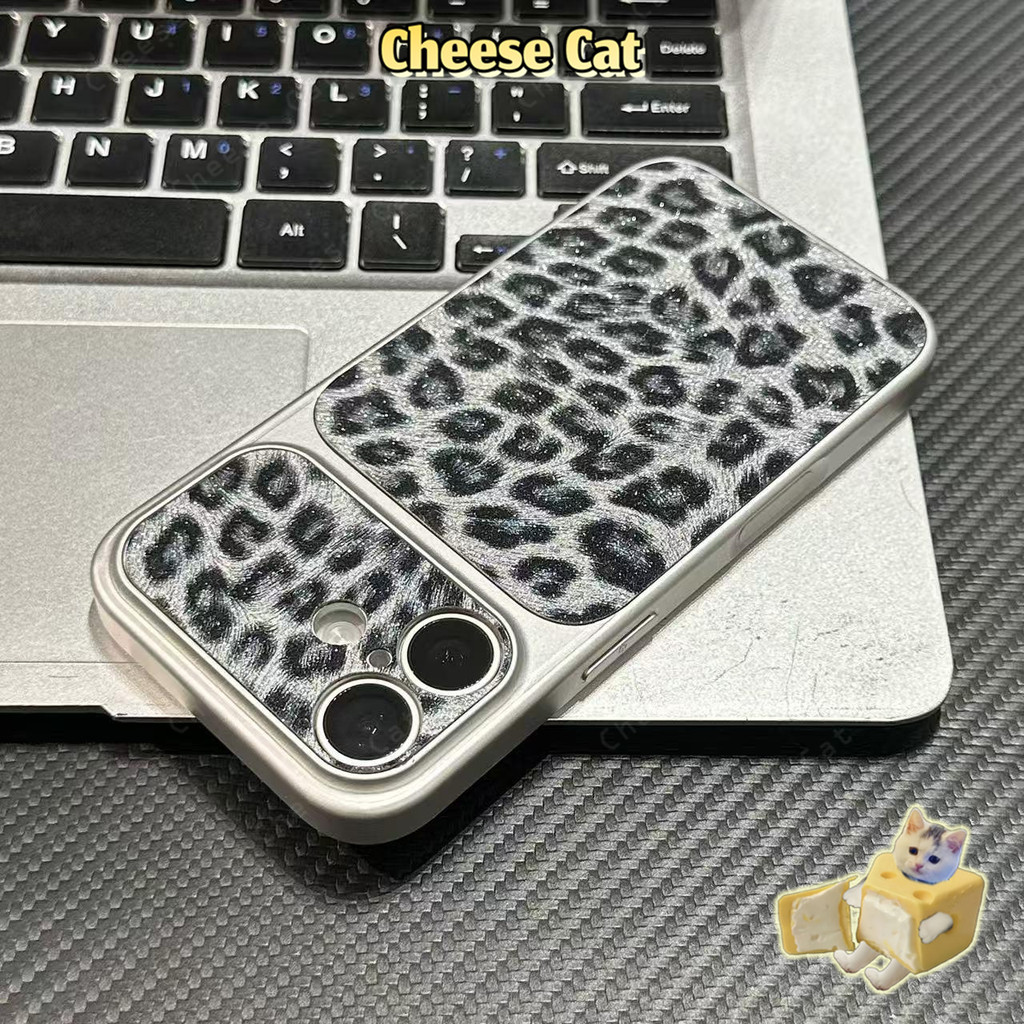 Ốp điện thoại iPhone họa tiết da báo màu hồng lấp lánh cho iPhone 17 16 15 12 11 14 13 Pro Max XR Xs Max Vỏ bảo vệ bằng